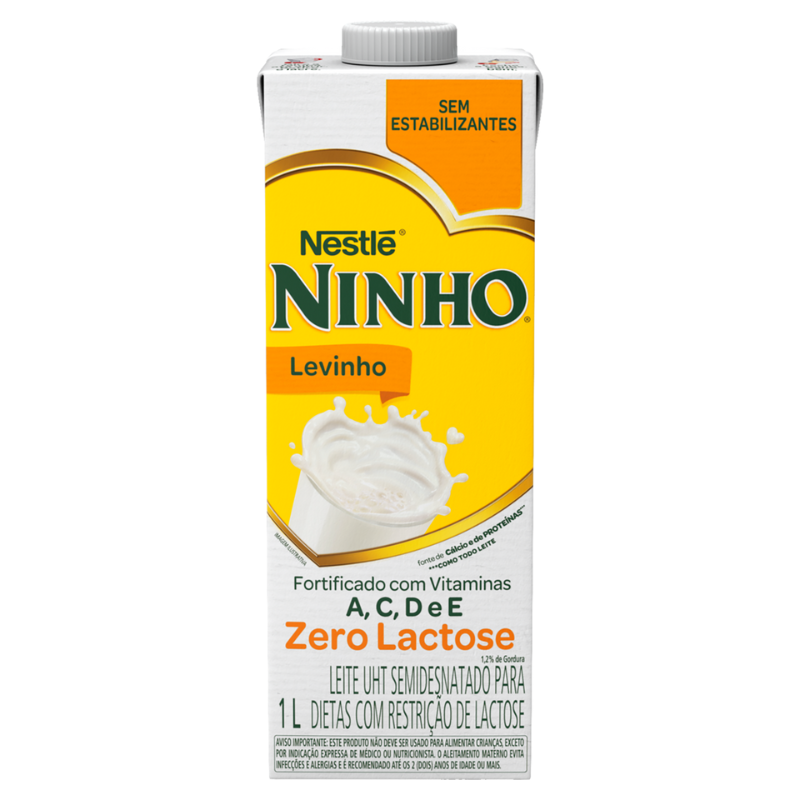 Leite Ninho Semidesnatado Zero Lactose Sem Estabilizantes 1l
