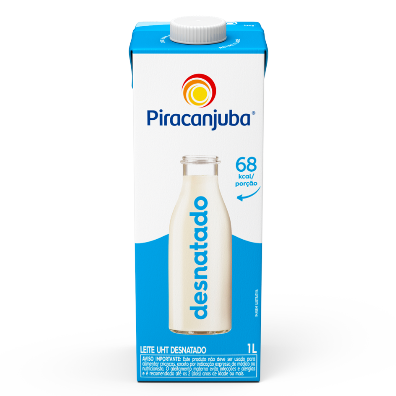 LEITE UHT DESNATADO PIRACANJUBA 1L
