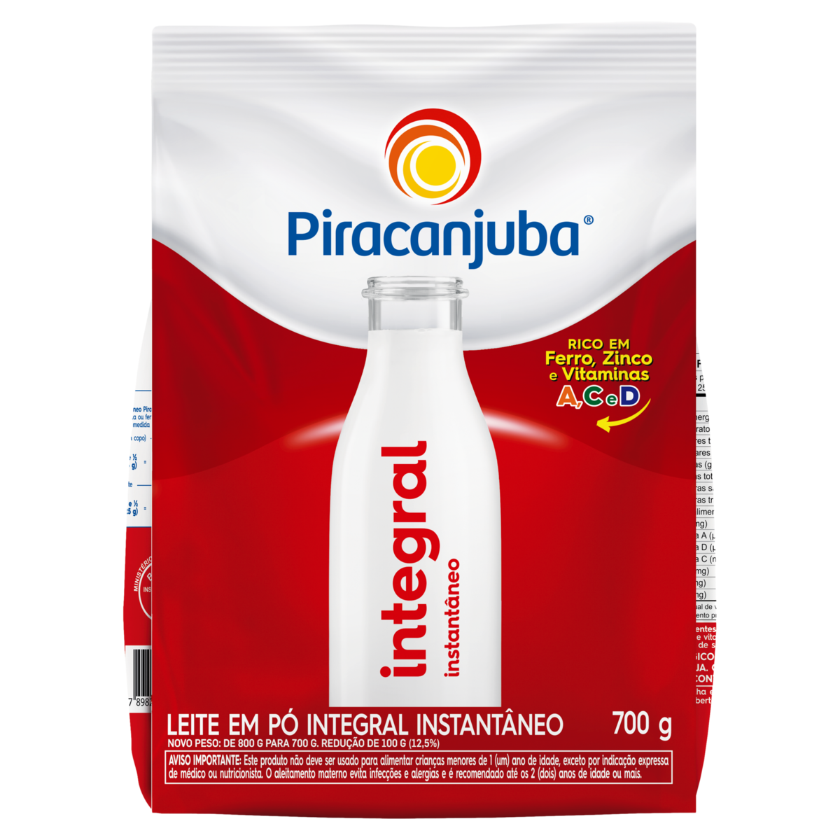 Leite em Pó Integral Instantâneo Piracanjuba 700g