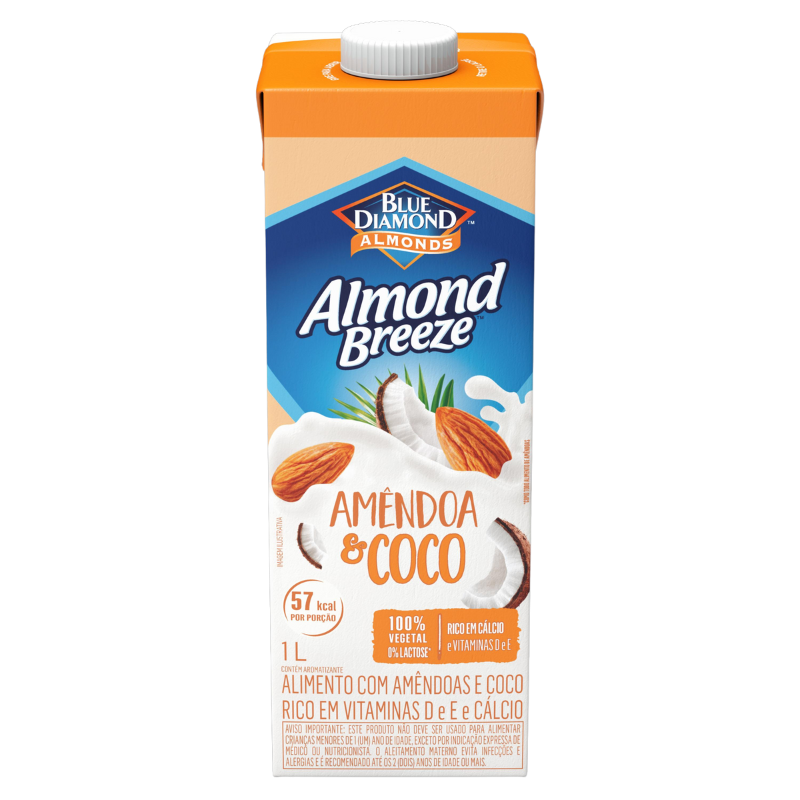 Bebida Vegetal de Amêndoa Almond Breeze Sabor Coco1L