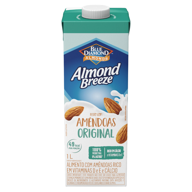 Bebida Vegetal de Amêndoas Almond Breeze Original 1l