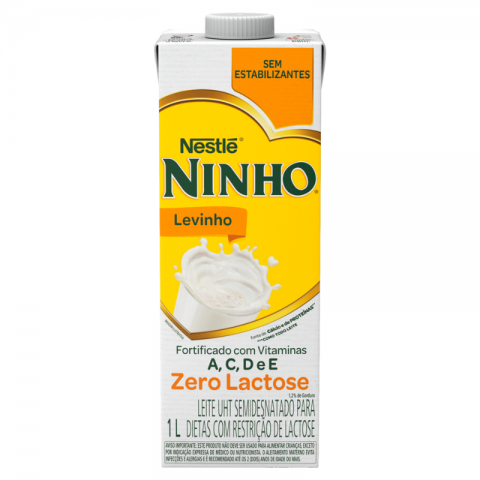 Leite Ninho Semidesnatado Zero Lactose Sem Estabilizantes 1l